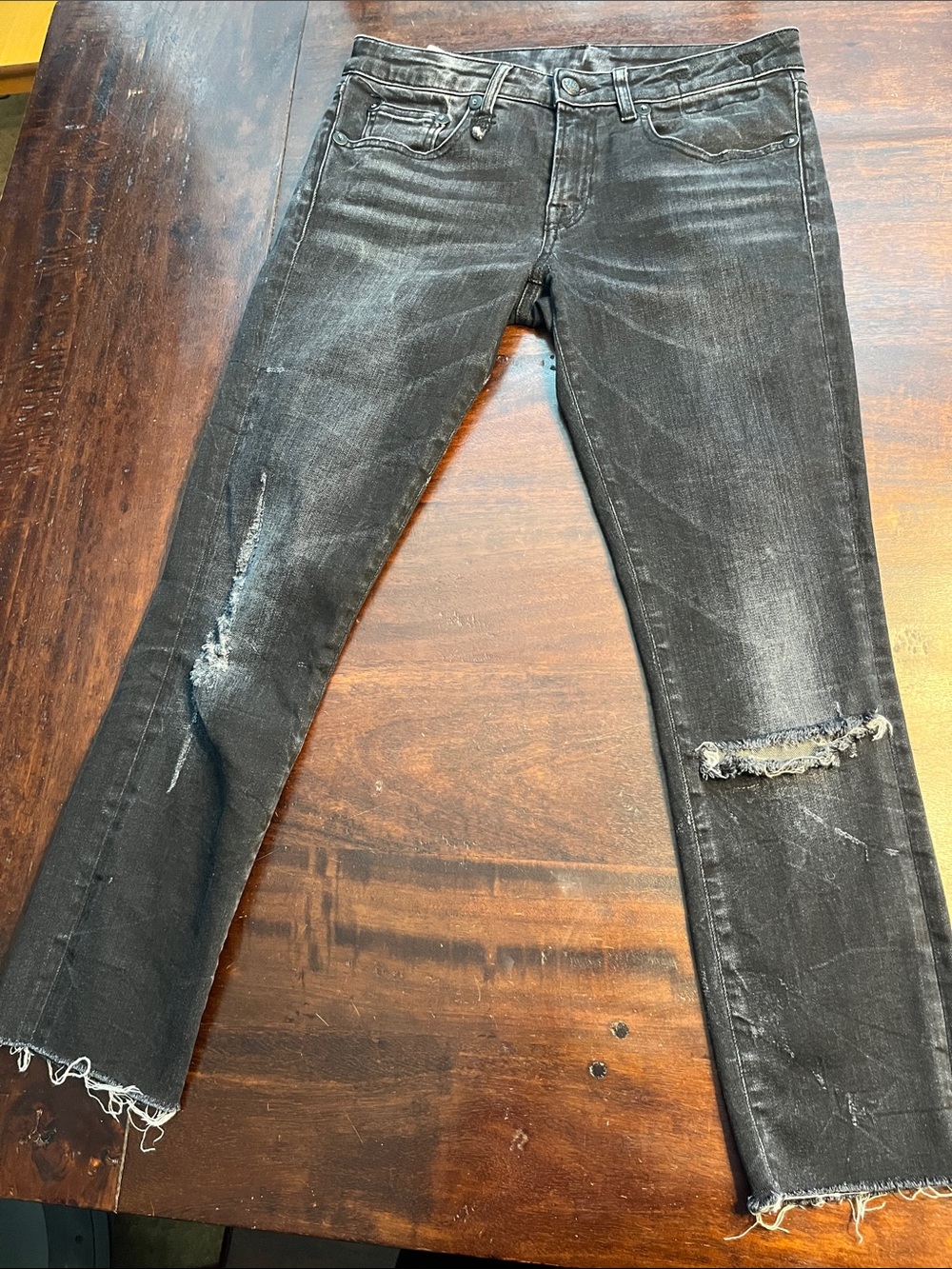 R13 Black Denim Jeans with Branded Size Tag